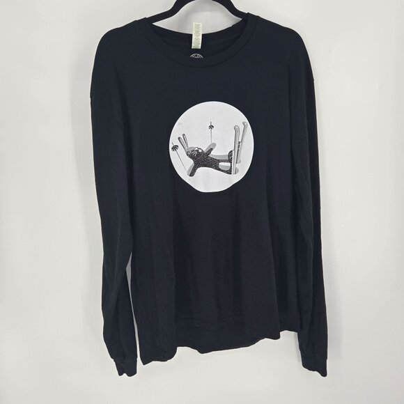 Vermont Eclectic company mens size XL unisex black long sleeve Rabbit skiing - Picture 9 of 9